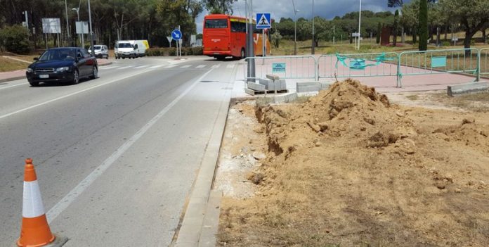 Les obres d'accés al caravàning que s'estan fent a l'entrada sud de la ciutat