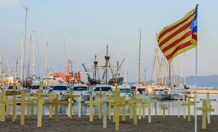 Platja de Palamós | Imatge de l'ANCPalamos Platja de Palamós amb les creus grogues