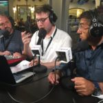 David Parreño amb Francesc Sánchez Carcassés durant la transmissió de la cantada d'havaneres