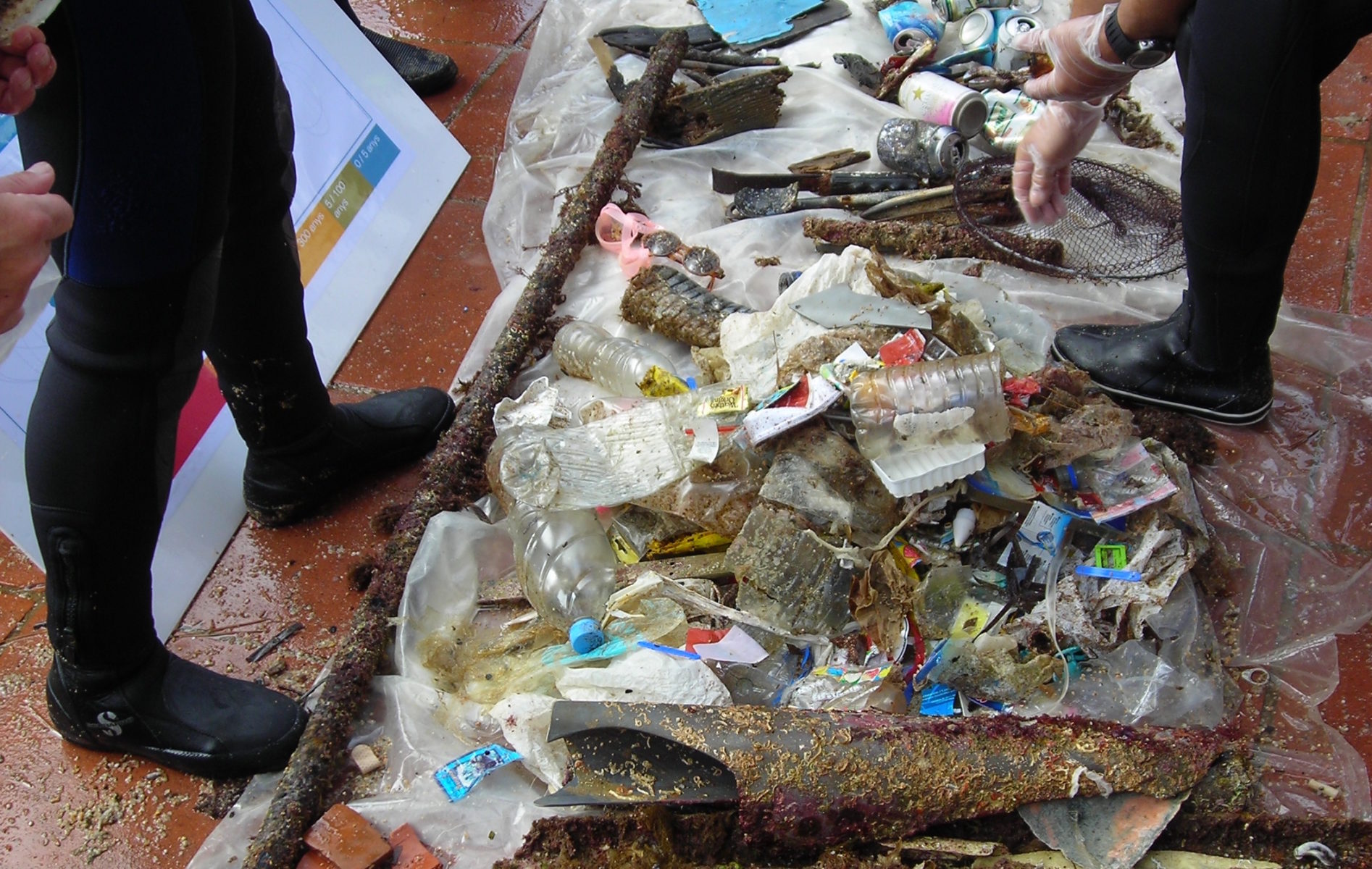 Neteja del fons marí en una de les platges de Palafrugell