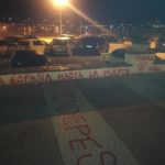Pintades feixistes al Jardí 1 d'Octubre de Palamós | Imatge del CDR Palamós Calonge