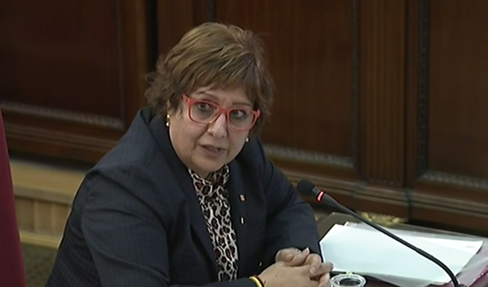 Dolors Bassa al Tribunal Suprem durant el Judici del Procés