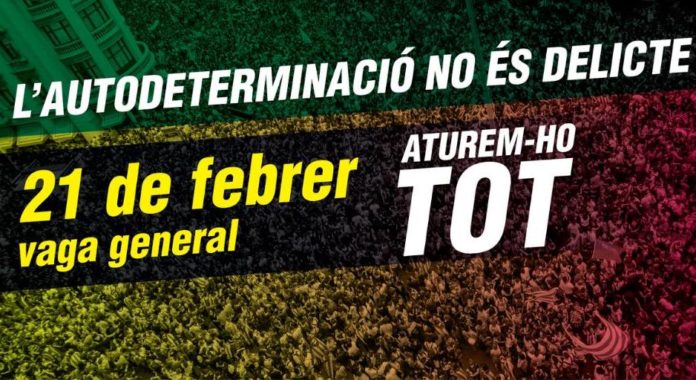 Cartell de convocatòria de la vaga 21F al Baix Empordà i a tota Catalunya