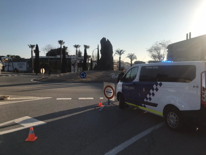 Control de la Policia Local de Platja d'Aro durant el confinament | Imatge de la Policia Local de Platja d'Aro