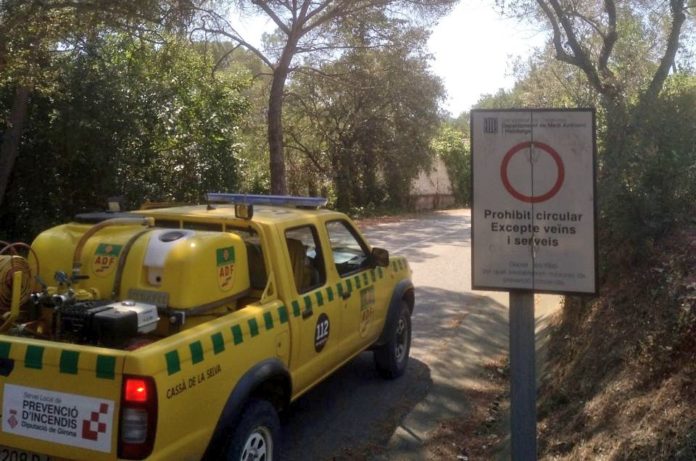 Prohibida l'entrada a Les Gavarres per alt risc d'incendi - Imatge d'ADF Gavarres Sequera
