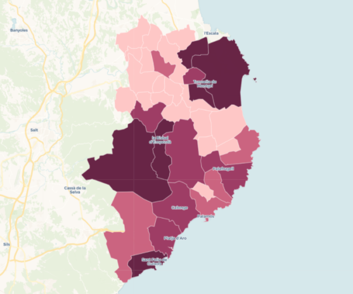 Mapa incidència acumulada Baix Empordà