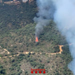 Imatge de l'incendi declarat a Castell d'Aro - Fotografia dels Bombers de la Generalitat