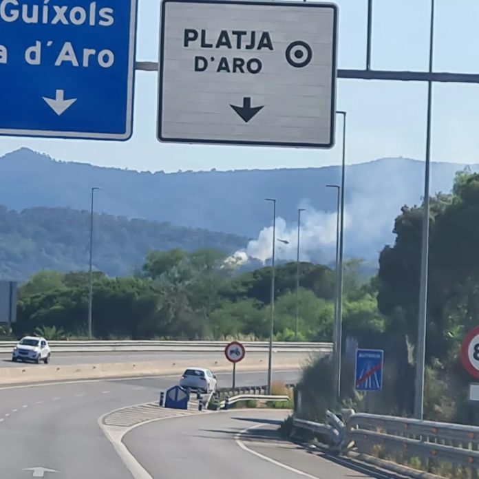 Incendi de Santa Cristina d'Aro aquest 11 de juliol del 2022 - Imatge de l'Ajuntament de Sant Feliu de Guíxols