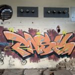 Graffiti a l'interior de Radio Liberty