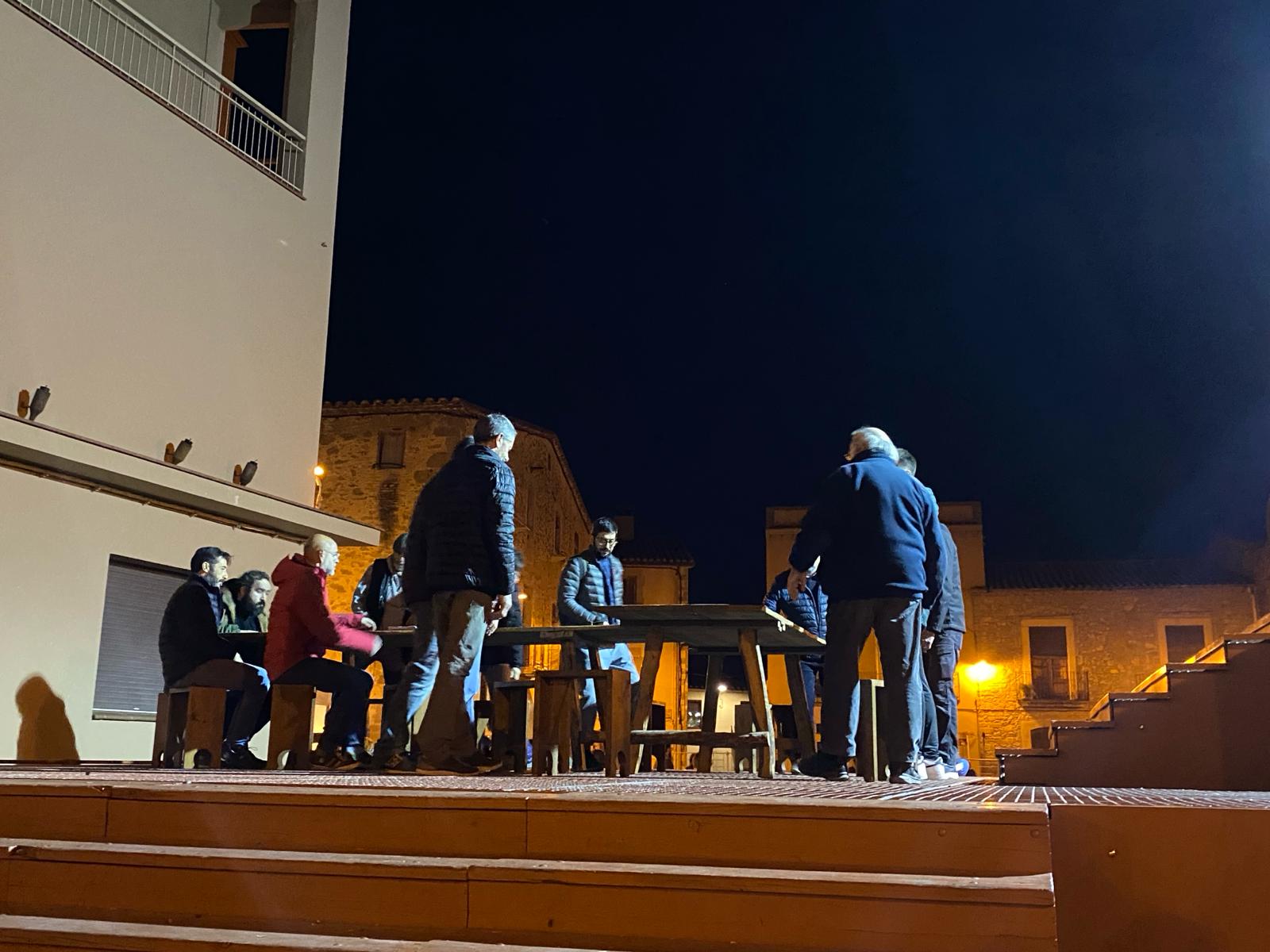 Assaig de l'acte central a la plaça Major