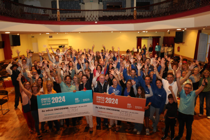 La foto final amb els xecs de la recaptació de la 8a edició de l'Oncoswim Data de publicació: diumenge 02 de juny del 2024, 16:42 Localització: Palafrugell Autor: Imatge cedida a l'ACN per l'Oncolliga La foto final amb els xecs de la recaptació de la 8a edició de l'Oncoswim Data de publicació: diumenge 02 de juny del 2024, 16:42 Localització: Palafrugell Autor: Imatge cedida a l'ACN per l'Oncolliga
