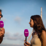 Anna Salvadó i Narcís Ferrer a l'especial de Ràdio Capital, "Una cantada diferent" a la Cantada d'hanaveres de Calella de Palafrugell. Fotografia: Laia Serch