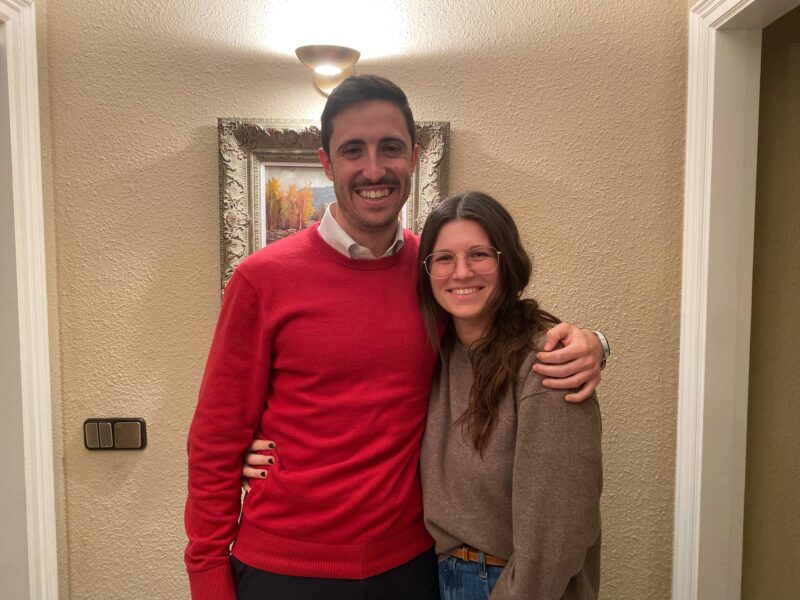 L'Adrià Quintanilla, de la colla G80, i la Sandra Matavera, de la colla Les Tremendes