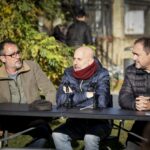 Adrià Pujol, Toni Sellas i Miquel Curanta, presentant "Ui, si aixqués el cap" a la Fira Indilletres