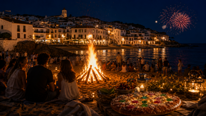 Revetlla de Sant Joan . Imatge generada amb IA